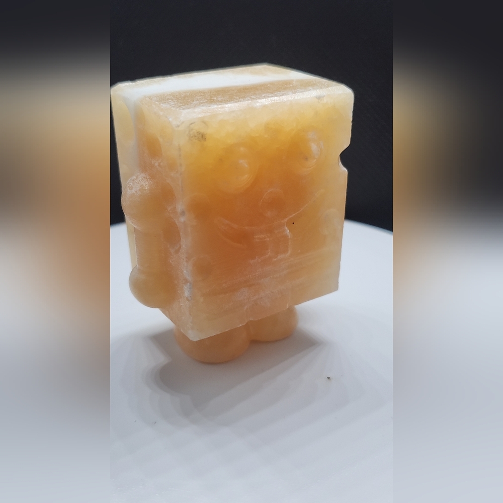 Orange Calcite Doodle Sponge Bob